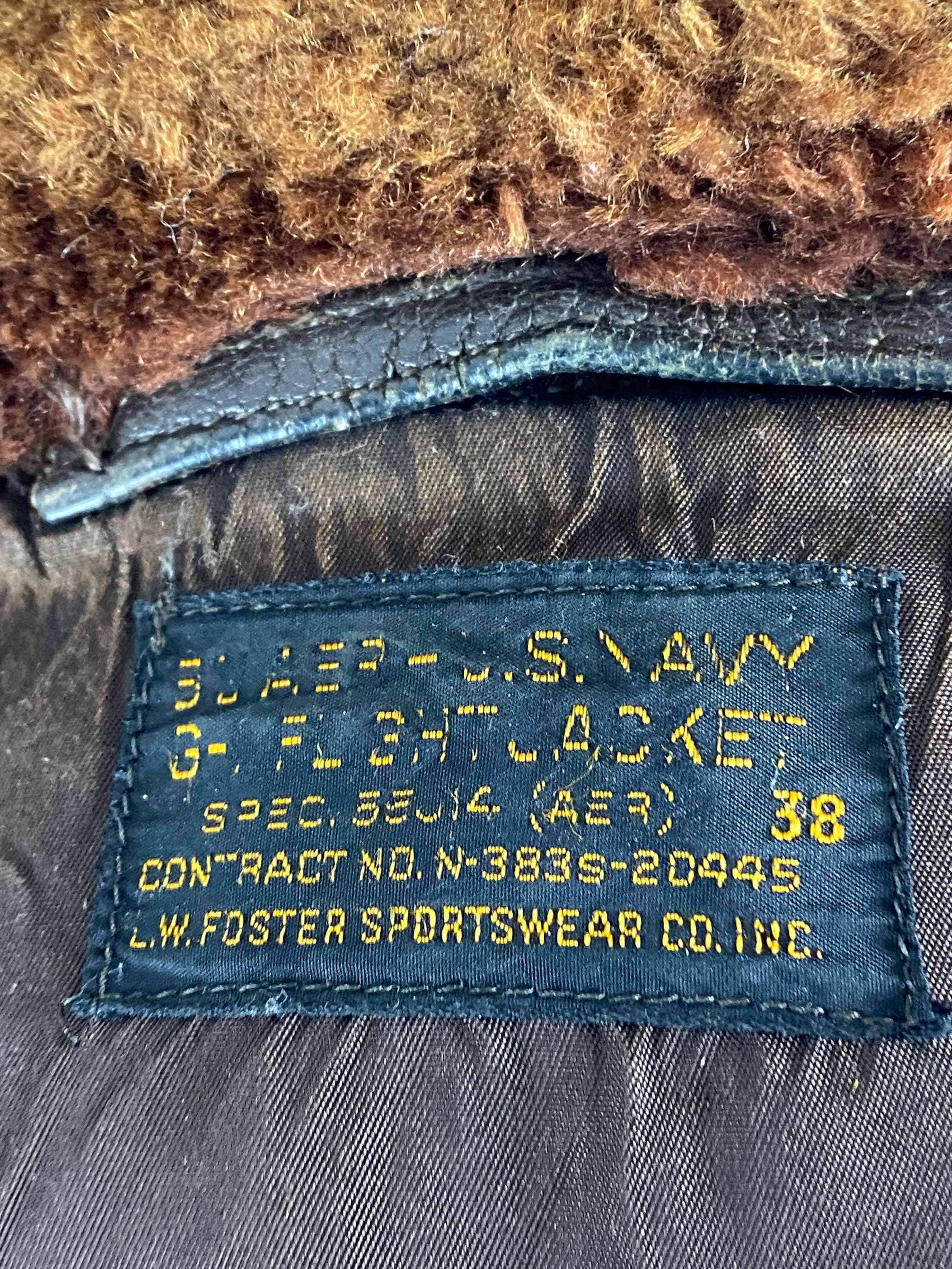 1940s G-1 Jacket, Size 38, Buaer U. S. Navy Flight Jacket, G-1 