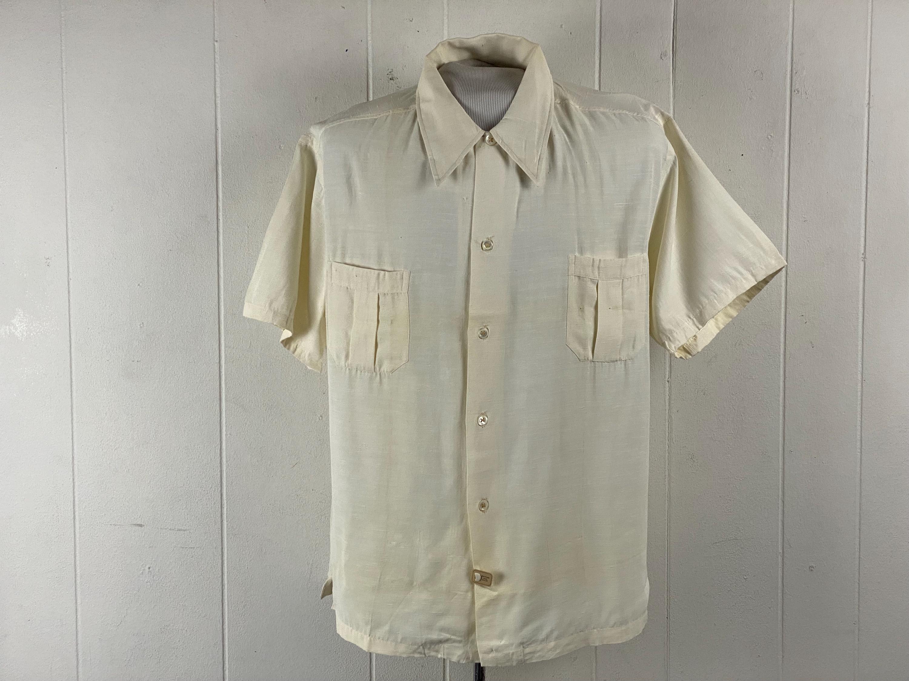 トップス 40s 50s rayon gabardine shirt vintage Vintage 1940s 50s Gab/Rayon Shirt – Valdana Vintage