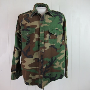 Vintage shirt, camo shirt, L.L. Bean shirt, 1970s shirt, hunting shirt, military shirt, vintage clothing, size large