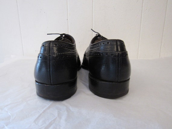 Vintage shoes, black wingtip shoes, 1950s shoes, … - image 5