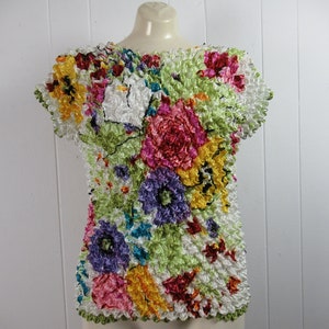 Vintage blouse, 1980s shirt, Petal-Tops, floral blouse, 1980s shirt, women&#39;s shirt, vintage clothing, size medium