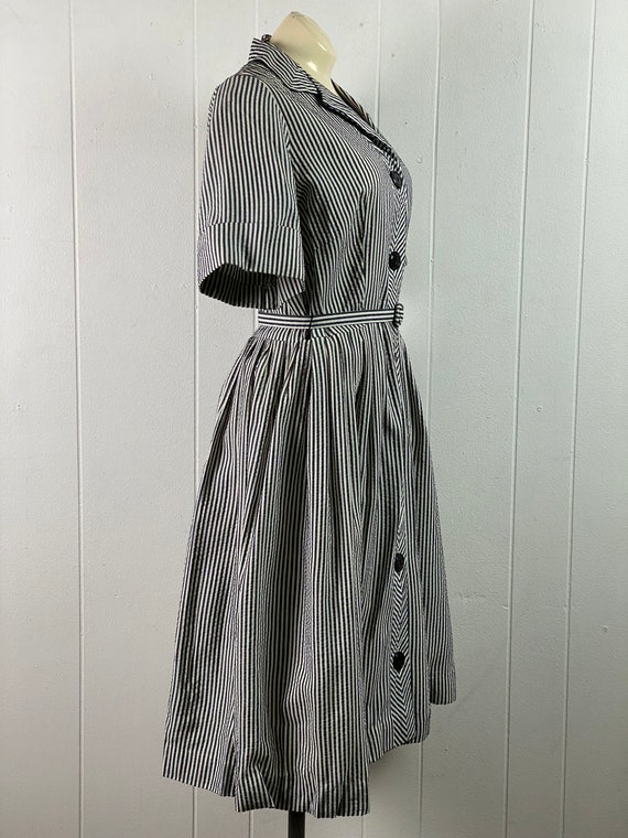 Vintage dress, 1940s dress, seersucker dress, cot… - image 5