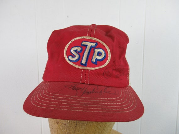Vintage hat, STP hat, snapback hat, 1980s trucker
