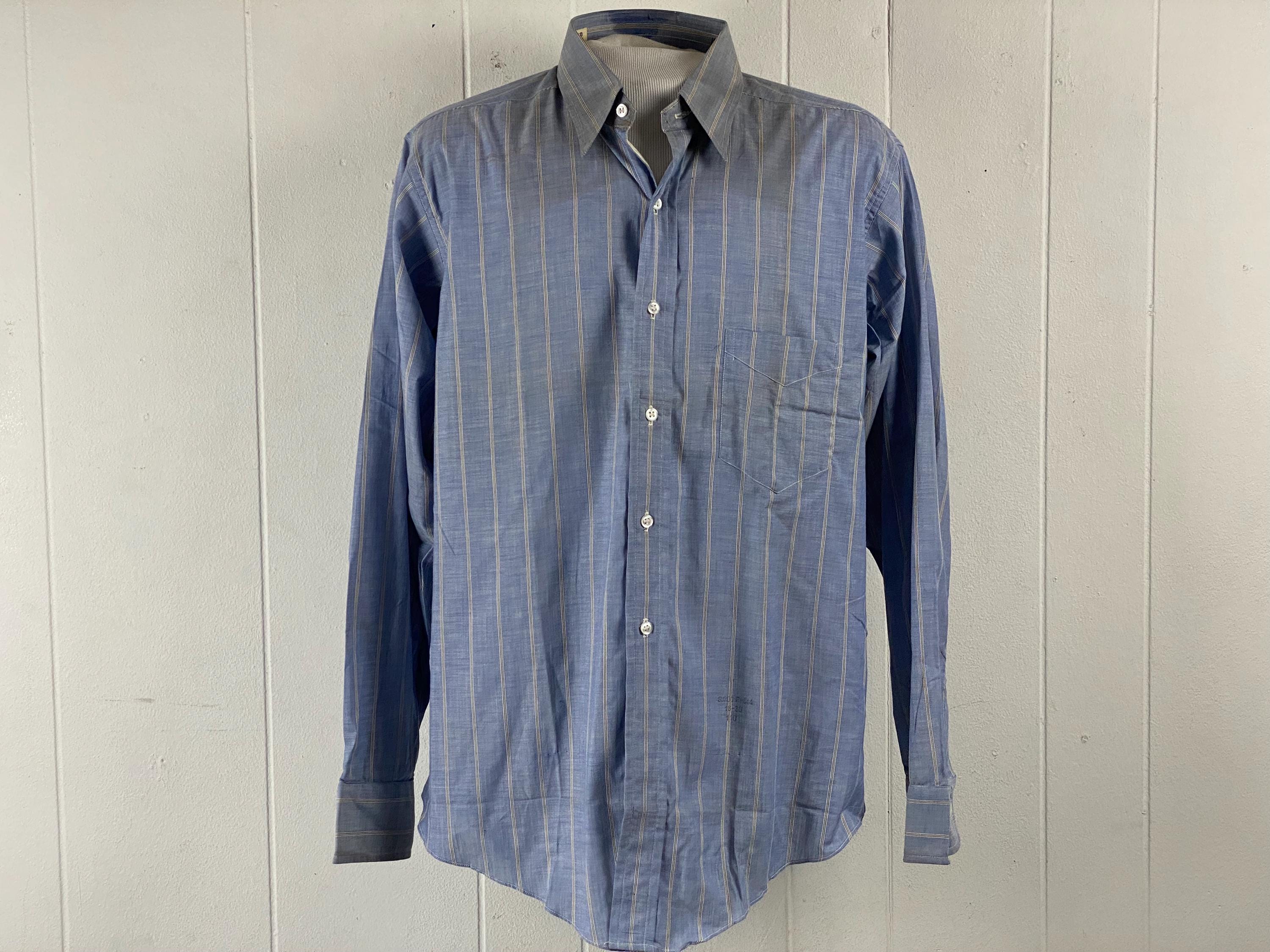 Vintage Shirt, Size Large, 1940s Shirt, Cotton Shirt, Button Down 