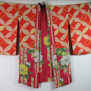 Vintage kimono, 1930s kimono, vintage robe, silk robe, reversible robe, Asian robe, kimono, vintage clothing, size medium image 5