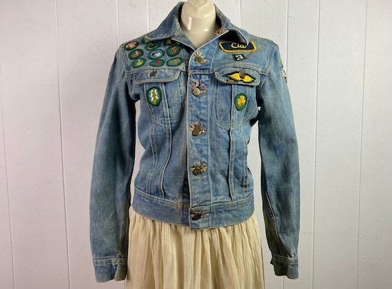 Vintage jacket, patches jacket, trucker jacket, d… - image 1