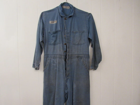 Vintage coveralls, vintage workwear, HBT coveralls