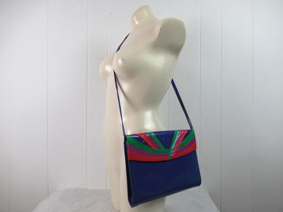 Vintage purse, 1980s purse, rainbow purse, Nina p… - image 2