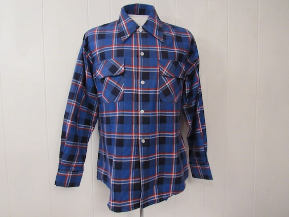 Vintage shirt, cotton flannel shirt, plaid shirt,