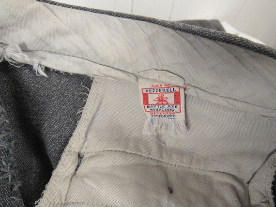 Vintage Work Pants, 1930s Pants, Pepperell Battle Axe Whipcord