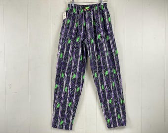 Pantalones vintage, talla grande, pantalones holgados, pantalones Gecko Hawaii, pantalones de los años 80, pantalones paracaídas, pantalones de surfista, pantalones hippies, ropa vintage, nuevos sin usar