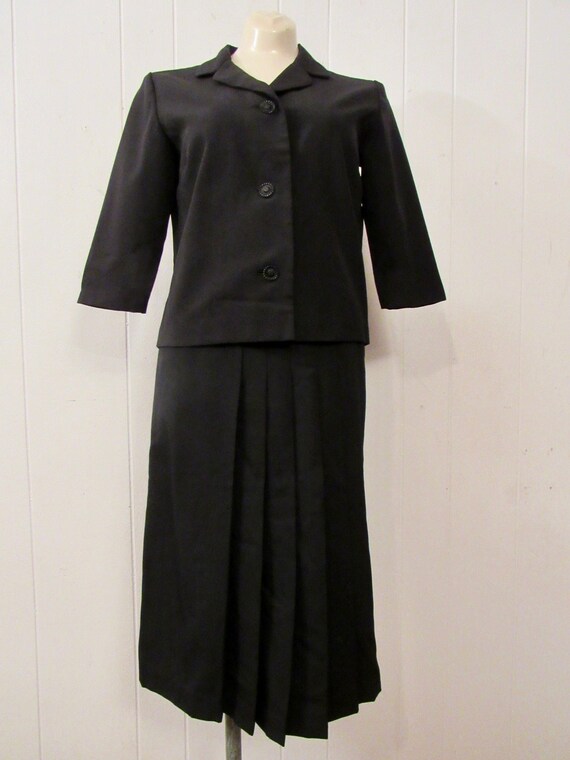 Vintage suit, 1960s suit, women's suit, black sui… - image 2