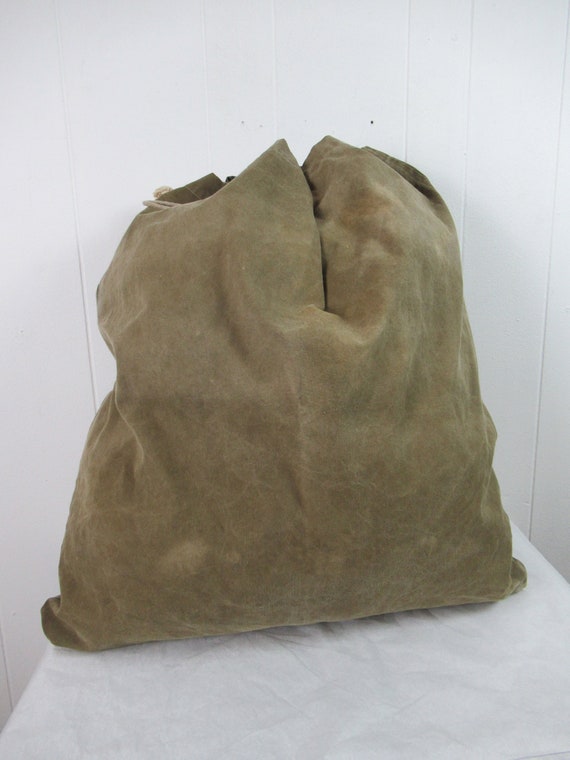 Vintage bag, 1940s bag, duffel bag, canvas bag, C… - image 4