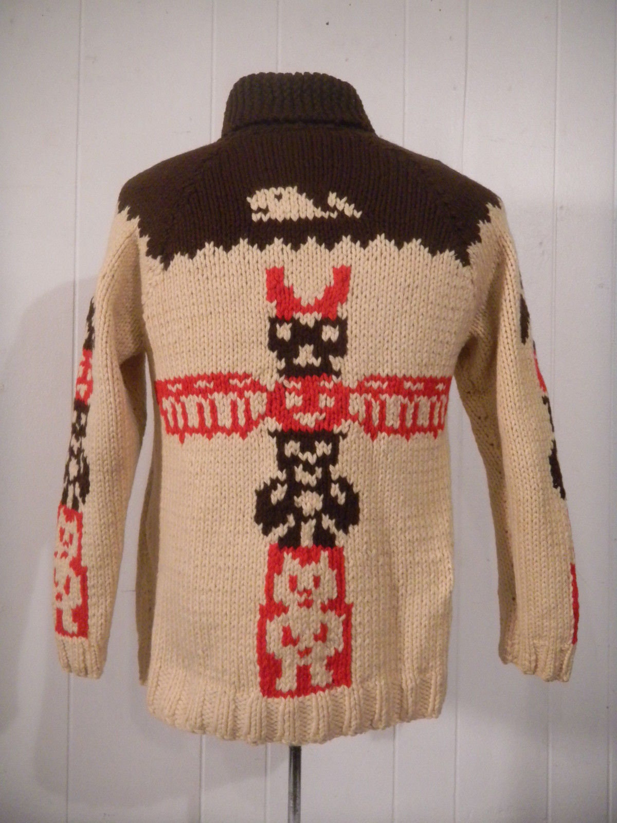 ヴィンテージセーター、1950年代のセーター、トーテムポール