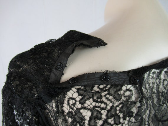 Vintage dress, 1940s dress, lace dress, black lac… - image 6