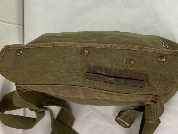 Vintage bag, 1940s bag, shoulder bag, fishing bag… - image 8