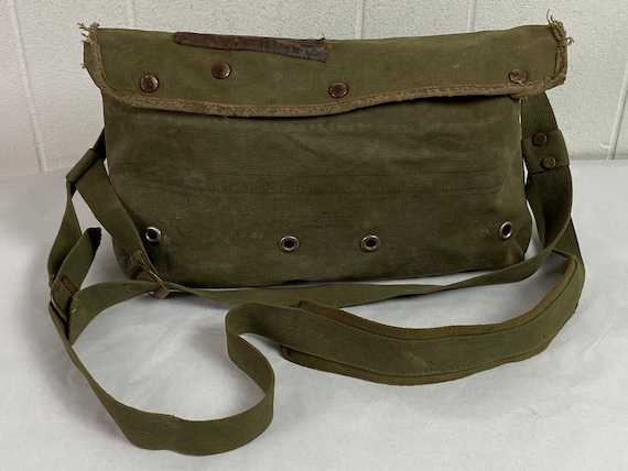 Vintage bag, 1940s bag, shoulder bag, fishing bag… - image 1