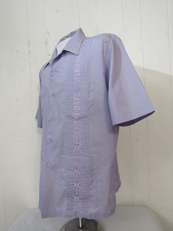 Vintage shirt, Guayaberra shirt, 1970s shirt, vac… - image 3