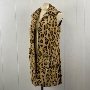 Leopard Faux Fur, Size Medium, 1960s Vest, Faux Fur Jacket