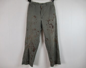 Vintage Ranger Whipcord Wool Pants - 1950s/60s Teal Work Trousers