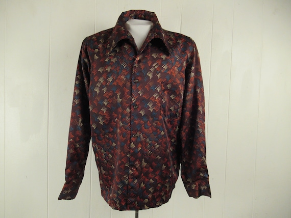 Vintage shirt, Disco shirt, 1970s shirt, retro shi