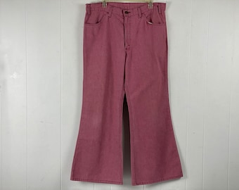 Vintage pants, 37 X 30, vintage Levi's 686, bell bottom jeans, Levis bell bottoms, mauve bottoms, 1970's jeans, colored, vintage clothing