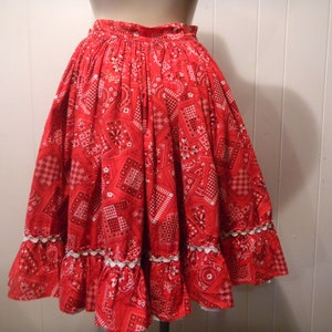 Vintage Skirt, bandana skirt, Rockabilly skirt, square dance skirt, 1950s skirt, vintage clothing, small image 5