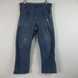 Vintage pants, work pants, 1950s pants, Sears pants, distressed pants, carpenter pants, vintage clothing, 34" x 27"