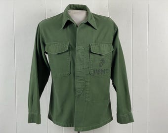 Vintage jacket, size medium, USMC shirt, USMC jacket, 1960s shirt, military shirt, U. S. Marines jacket, OG jacket, vintage clothing