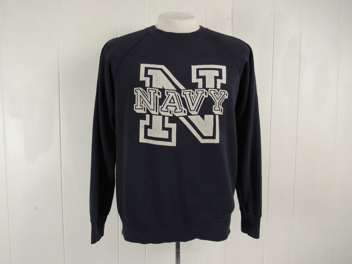 Vintage Sweatshirt 1970s Sweatshirt Navy Sweatshirt U.S. - Etsy