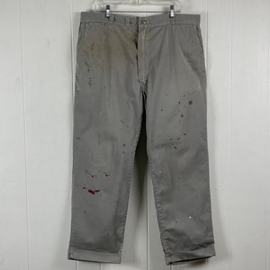 Vintage pants, 38&quot; X 28.5&quot;, 1950s pants, work pants, painter&#39;s pants, distressed pants, cotton pants, vintage workwear, vintage clothing