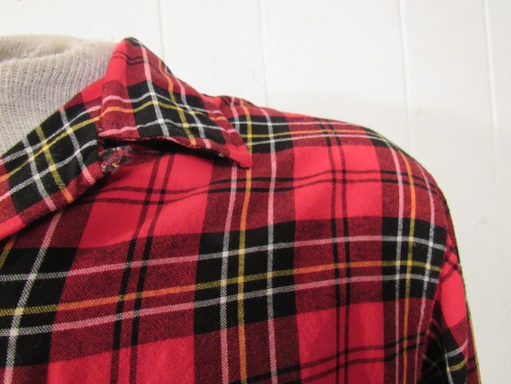 Vintage shirt, 1950s shirt, Rayon shirt, plaid sh… - image 3