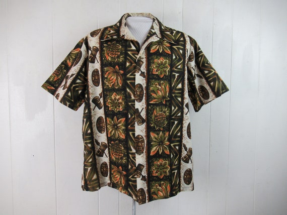 Vintage shirt, Hawaiian shirt, 1960s shirt, tiki … - image 1