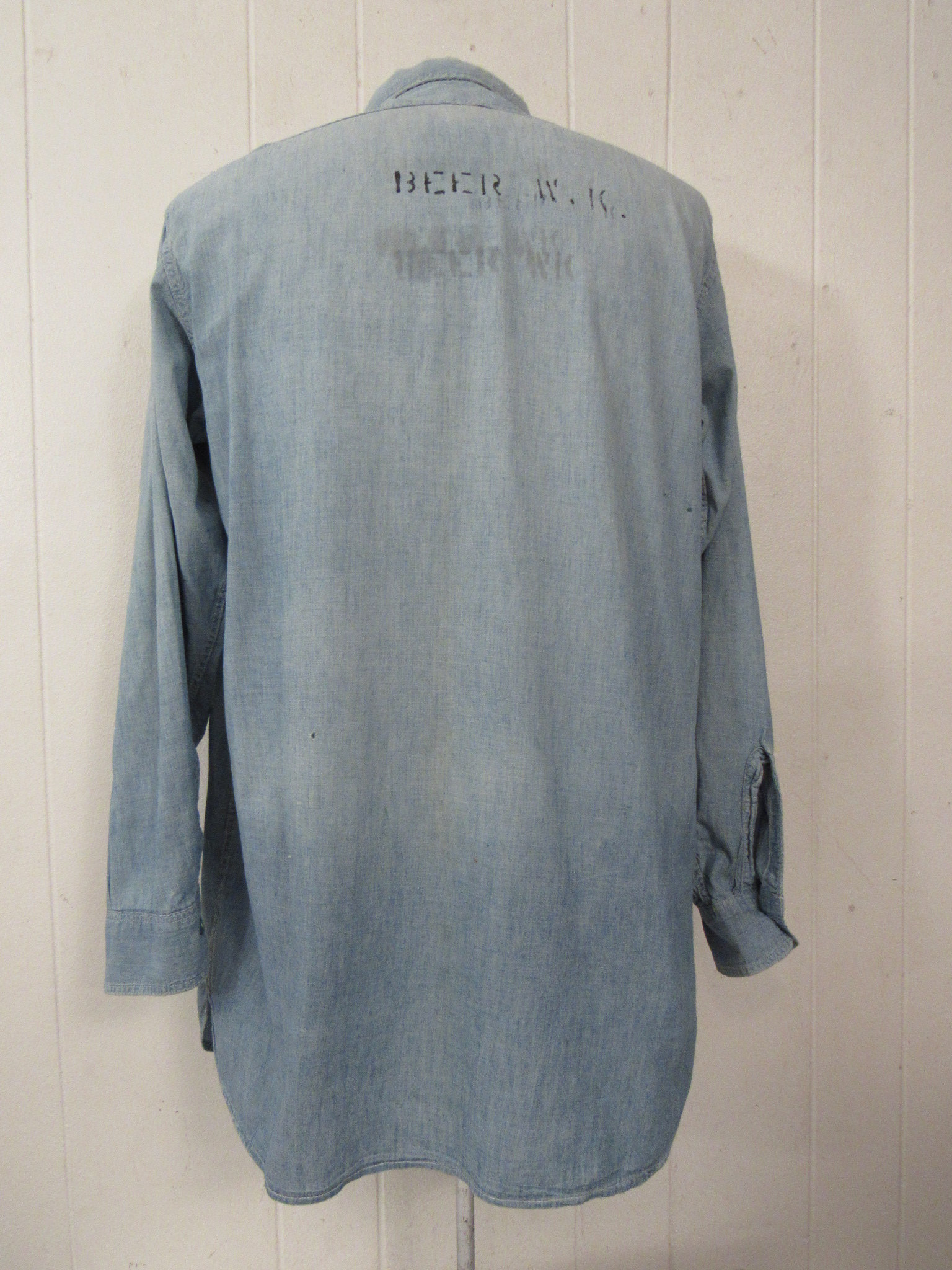 Vintage Shirt, 1940s Shirt, Chambray Shirt, WWII Shirt, Beer Vintage Shirt, 1940s Shirt, Chambray Shirt, WWII Shirt, Beer