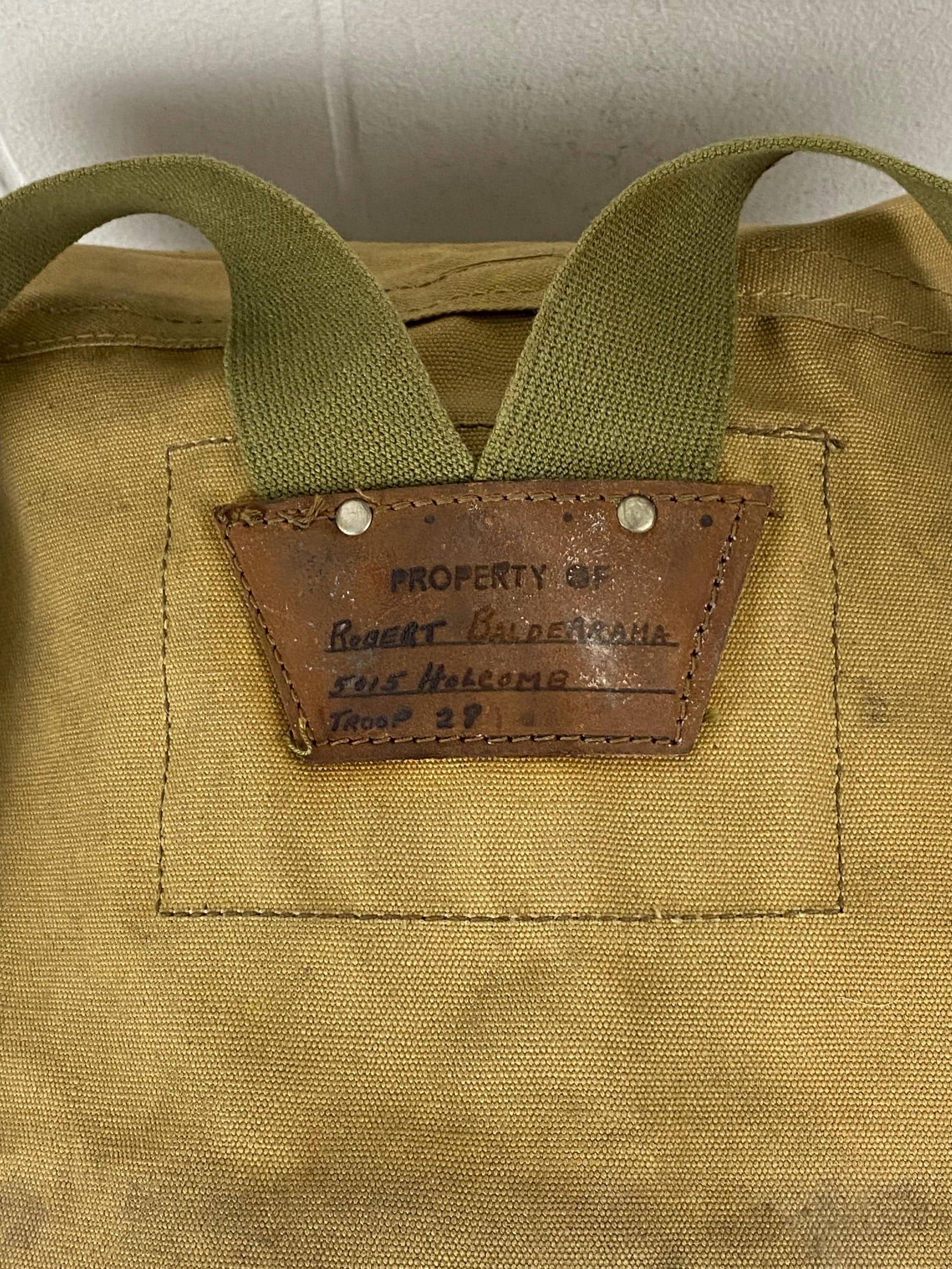 Vintage Backpack, 1950s Backpack, Canvas Bag, Canvas Russack, 1950s Bag ...