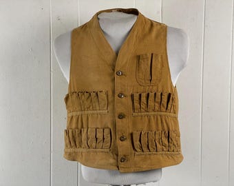 Vintage 1930-40s Hunting Vest Mens XS/S Distressed - Etsy