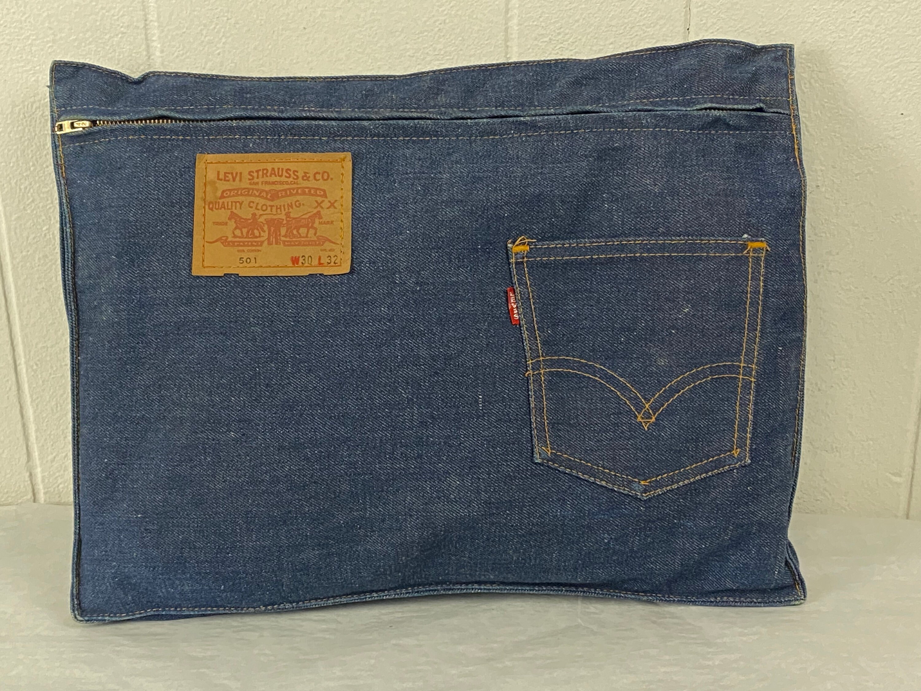 Vintage Levi's Bag, Denim Bag, Levi's Big E, 1960s Bag, Book Bag