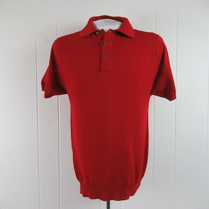 Vintage shirt, Ban Lon shirt, red shirt, 1960s shirt, short sleeve shirt, Puritan shirt, polo shirt, vintage clothing, size small