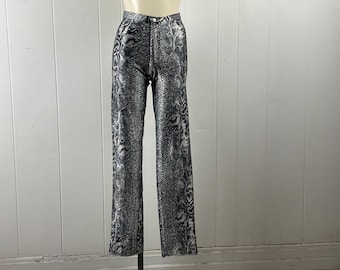 Vintage pants, size medium, stretch pants, Lycra pants, 1970s pants, snakeskin pants, python pants, Glam Rock pants, vintage clothing