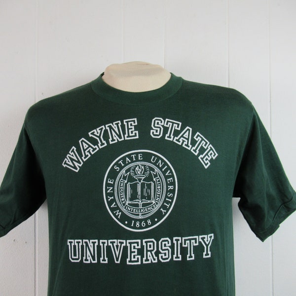 Vintage t shirt, 1980s t shirt, Wayne State University t shirt, College t shirt, Detroit t shirt, vintage clothing, size large