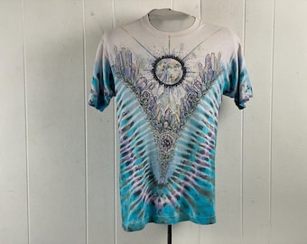 Liquid Blue t shirt, size large, 1990s t shirt, crystals t shirt, tie dye t shirt,  diamond t shirt, Dead Head, vintage clothing