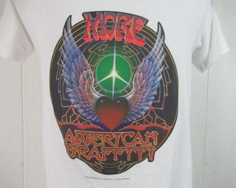 Vintage t shirt, More American graffiti t shirt, movie t shirt, 1970s t shirt, vintage clothing, size medium