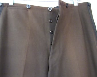 Vintage pants, 1900s pants, flat front pants, faded pants, moleskin pants, vintage clothing, size 33.5 x 29