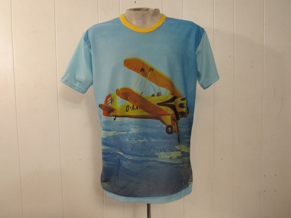 Vintage t shirt, photo print t shirt, airplane t s