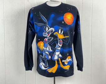 Space Jam t shirt, size large, 1990s t shirt, Bugs Bunny, Daffy Duck, cartoon t shirt, Warner Bros, This Means War, vintage clothing