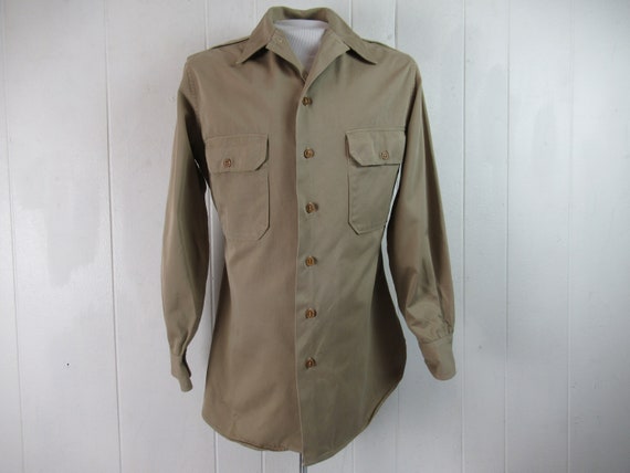 Vintage shirt, 1940s shirt, military shirt, WWII … - image 1