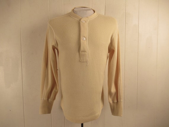 Vintage shirt, 1950s shirt, Henley shirt, military