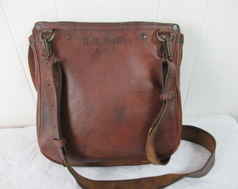 Vintage Bag, 1900s Bag, Shoulder Bag, Messenger Bag, Leather