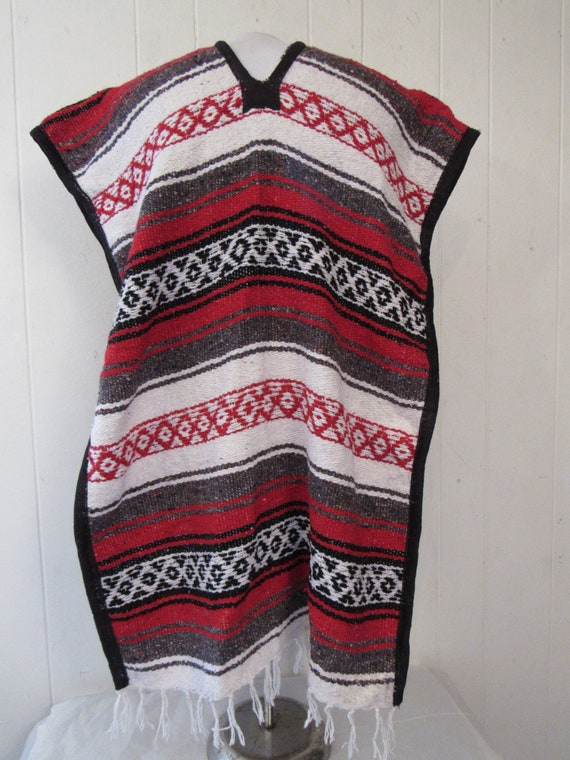 Vintage poncho, Mexican poncho, Mexican blanket p… - image 4