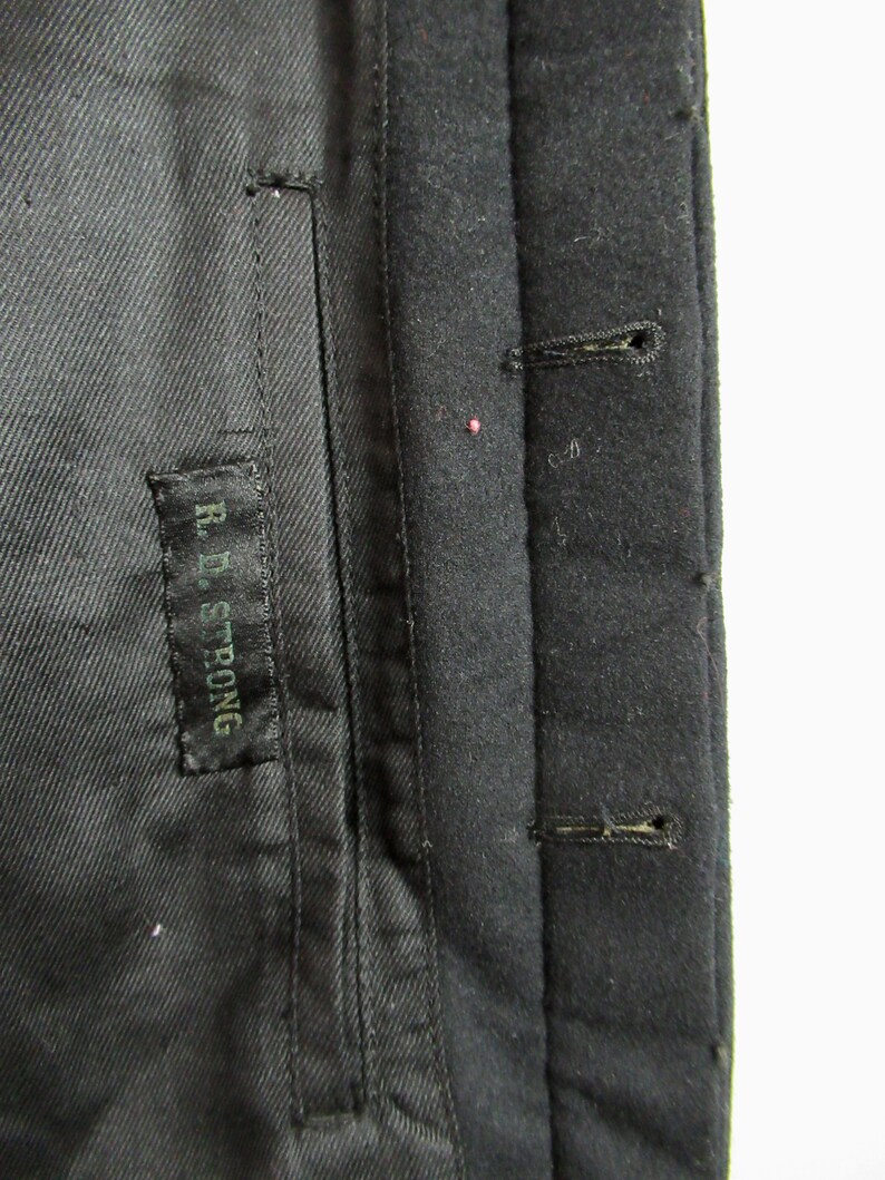 Vintage jacket, 1910s jacket, military jacket, black jacket, Edwardian jacket, vintage clothing, size medium image 9
